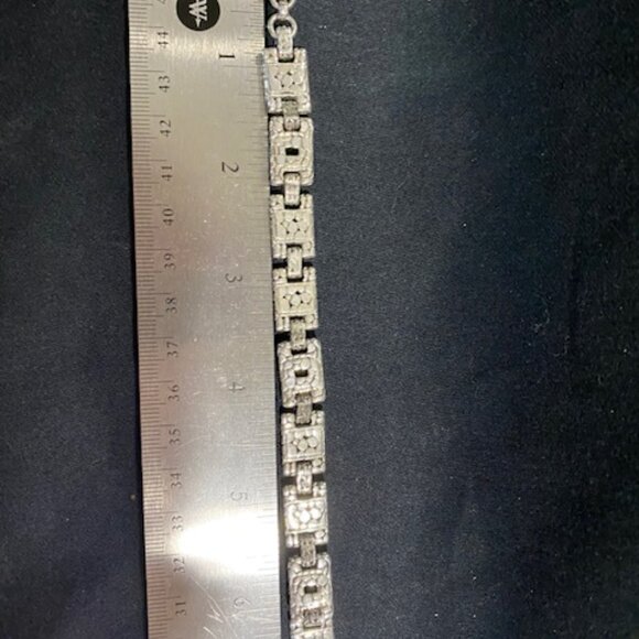 Sarda STERLING SILVER WATERMARK & CHAINLINK CHROME DIOPSIDE LINK BRACELET - Picture 4 of 4